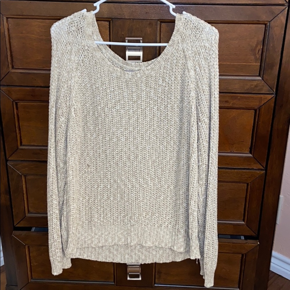 tan sweater